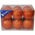EverGreen Vánoční glitter koule 8 cm měděné 12 ks – Hledejceny.cz