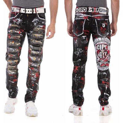 Cipo & Baxx kalhoty pánské CD715 Straight-Jeans v cool street styl černá – Zboží Dáma