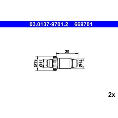 Sada příslušenství, parkovací brzdové čelisti ATE 03.0137-9701 (AT 669701) – Zboží Mobilmania