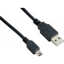 4World 07600 USB mini, 1.8m, 2.0, miniUSB B(M) USB A(M), 1,8m, černý