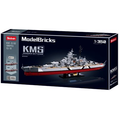 Stavebnice Sluban Model Bricks Bitevní loď Bismarck M38-B1102
