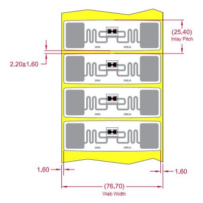 UHF RFID tag, ALN-9862-WRW Short Higgs-EC, 73.5mm x 20.2mm, nálepka – Zboží Živě