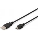 Digitus AK-300108-018-S USB USB A samec na B-mini 5pin samec, 2x stíněný, 1,8m, černý