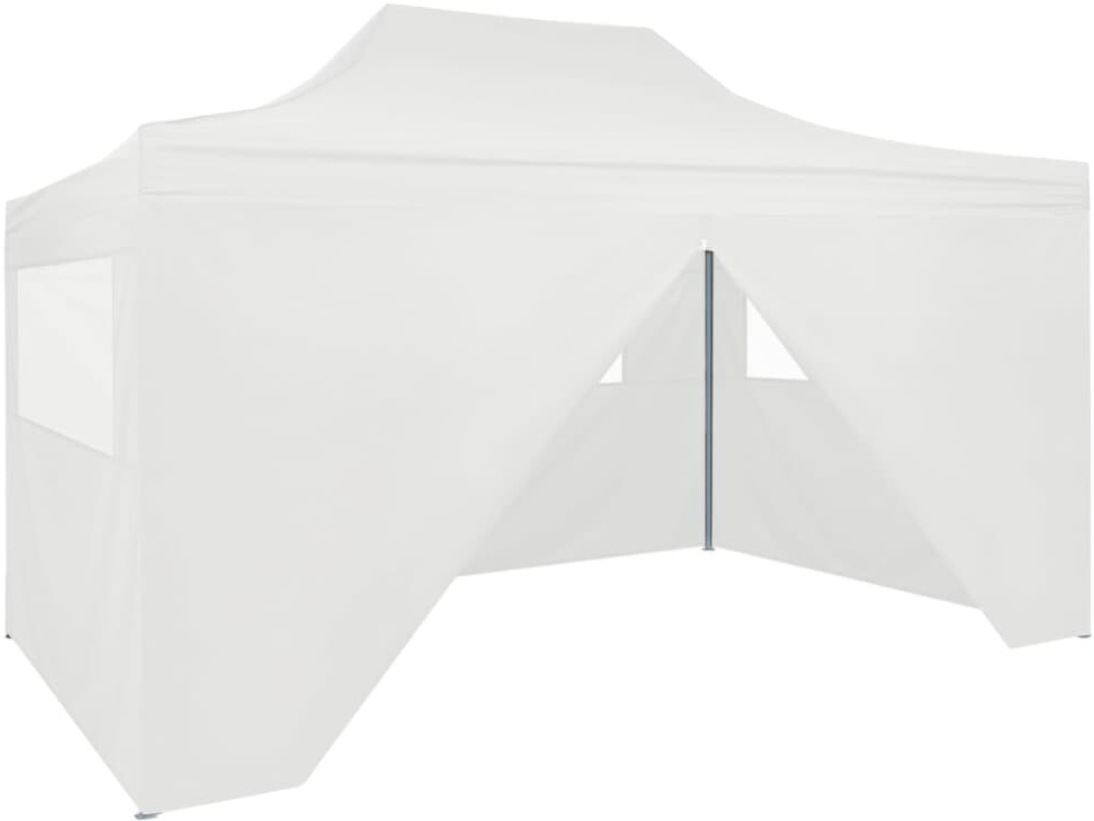 OMAXI 800523 Profesionální skládací party stan 4 bočnice 280x410x315 cm ocel bílý