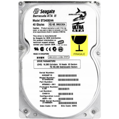 Seagate 40,00 PATA IDE/ATA 3,5", ST340824A