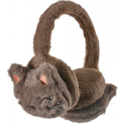 Hnědé dětské klapky na uši roztomilé kočičky – Zboží Mobilmania