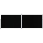 vidaXL Zatahovací boční markýza černá 220 x 600 cm – Zboží Mobilmania