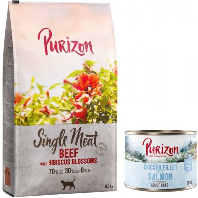 Purizon Single Meat hovězí s květy ibišku 6,5 kg