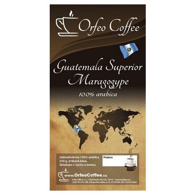 Orfeo coffee Guatemala Superior Maragogype 100% arabika zrnková 250 g – Hledejceny.cz
