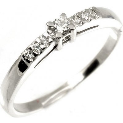 Šperky NM Dámský prsten s diamanty v bílém zlatě 1772 bílá – Zboží Mobilmania