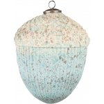 Clayre & Eef Béžovo-tyrkysová vánoční skleněná ozdoba žalud XL Ø 15*20 cm – Hledejceny.cz