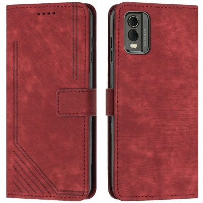 VSECHNONAMOBIL 59626 STRIPE Peněženkové pouzdro s řemínkem Nokia C32 červené – Sleviste.cz