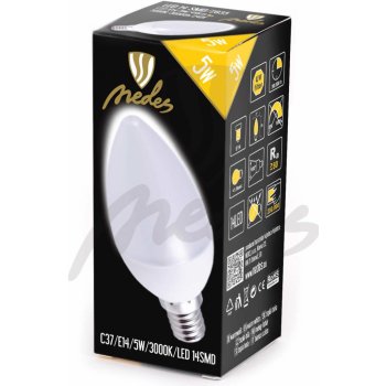 Nedes LED žárovka Svíčková 5W E14 3000K Teplá bílá 410lm