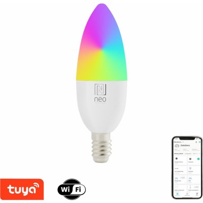 Immax NEO LITE Smart žárovka LED E14 6W RGB+CCT barevná a bílá, stmívatelná, WiFi – Zboží Mobilmania