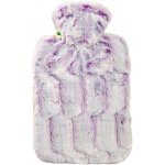 HUGO FROSCH Termofor CLASSIC z umělé kožešiny s podšívkou, ohřívací lahev 1,8 l, fialovo/stříbrný – Sleviste.cz