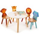 Dětský stoleček s židličkou Tidlo dřevěná židle Animal opička