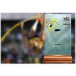 Skleněná trofej na dřevěném podstavci Skok o tyči Výška: 15 cm – Sleviste.cz