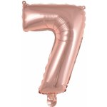 Amscan Balónek foliový narozeniny číslo 7 růžovo zlaté 35 cm