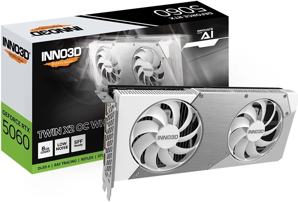 inno3D GeForce RTX 5060 Ti Twin X2 WHITE OC 8GB GDDR7 N506T2-08D7X-193075W