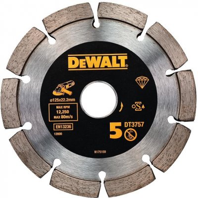 DT3757 DEWALT DIAMANTOVÝ ŘEZNÝ KOTOUČ 125 X 22,2 MM NA SPÁRY – Zbozi.Blesk.cz