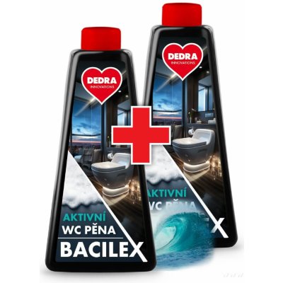 BACILEX SADA 1+1 aktivní WC pěna na mísy, prkénka a celé okolí toalet 500 ml + 500 ml náplň – Zbozi.Blesk.cz