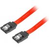 PC kabel Lanberg SATA III datový kabel (6GB/S) F / F 30cm, kovová západka, červený CA-SASA-14CU-0030-R
