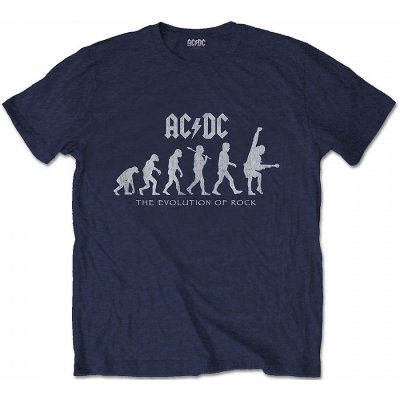 AC/DC tričko Evolution Of Rock Navy – Zboží Mobilmania