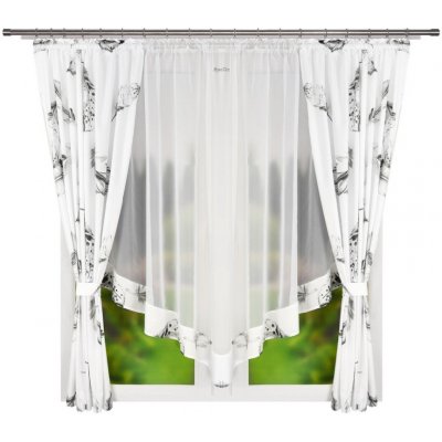 Fliying Hotová záclona Eleonora s černým peřím 400x160 cm – Hledejceny.cz