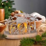 Solight vánoční dřevěný betlém podsvícený 5x LED přírodní dřevo 25cm 2x AA – Zboží Dáma
