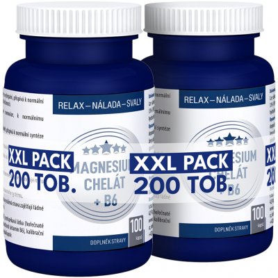 Clinical Magnesium chelát + B6 XXL pack 200 kapslí – Hledejceny.cz