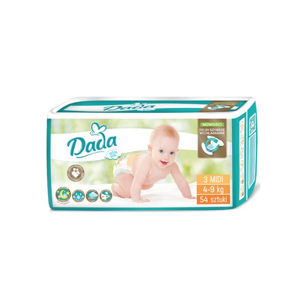 Dada Extra Soft 3 4-9 kg 54 ks od 158 Kč - Heureka.cz