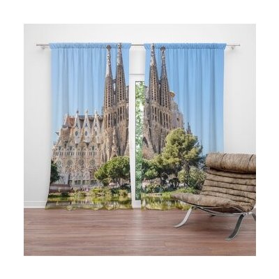 Sablio Závěs Barcelona Sagrada Familia: 2ks 140x250cm – Hledejceny.cz