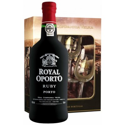 Royal Oporto Ruby 19% 0,75 l (dárkové balení 2 sklenice) – Zboží Dáma