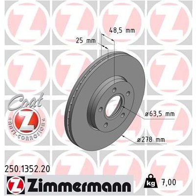 Brzdový kotouč ZIMMERMANN 250.1352.20 – Hledejceny.cz