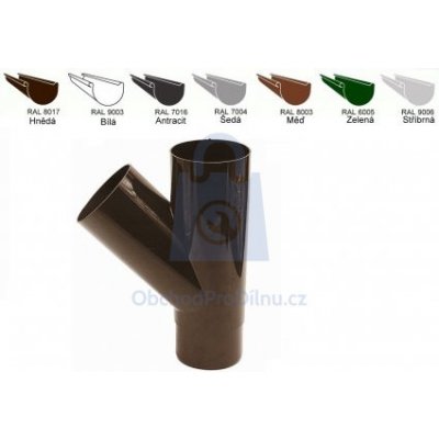 Marley Odbočka 45° pro okapový svod 105/105 mm plastová 078632 hnědá – Sleviste.cz