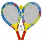 Teddies Plážová sada pálky 2ks kov/plast 28x55cm s míčkem s košíčkem barevné v síťce – Zboží Živě