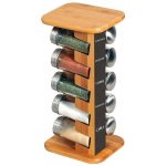 Kesper Otočný stojánek na koření z bambusu objemná a praktická polička na koření s 10 skleničkami – Sleviste.cz