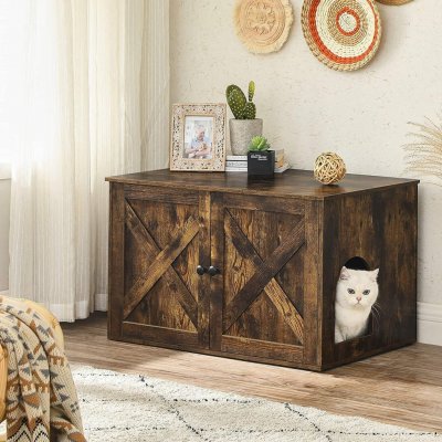 VASAGLE Skříňka na kočičí toaletu 80 x 49 x 53 cm – Zboží Dáma