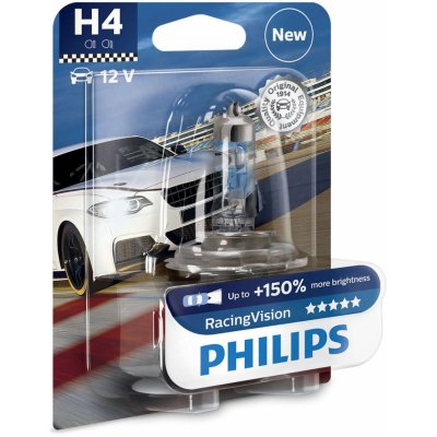 Philips RacingVision+150% 12342RVB1 H4 P43t-38 12V 60/55W blistr 1ks – Hledejceny.cz
