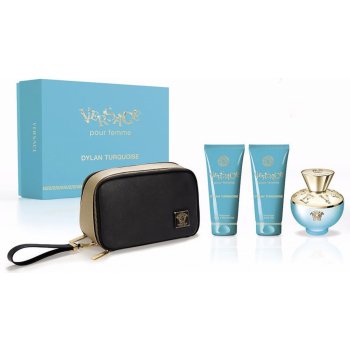 Versace Dylan Turquoise EDT 100 ml + sprchový gel 100 ml + tělové mléko 100 ml + kosmetická taška dárková sada