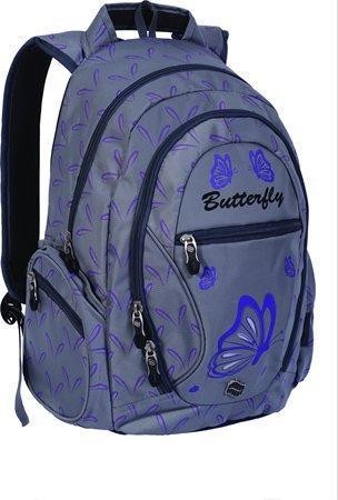 Pulse batoh Dobby Butterfly šedá purpurová
