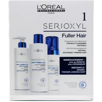 L'Oréal Paris Professionnel Serioxyl pro přírodní vlasy šampon 250 ml + zhušťující péče 250 ml + zhušťující pěna 125 ml dárková sada
