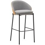 Kave Home Eamy s dřevěným opěradlem 77 cm šedá látková – Zboží Mobilmania