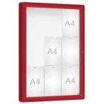 PROCITY Venkovní vitrína model 2000, 9 x A4, plexi, červená | Zboží Auto