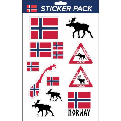Arch samolepek NORWAY s losem, sobem a vlajkami – Sleviste.cz