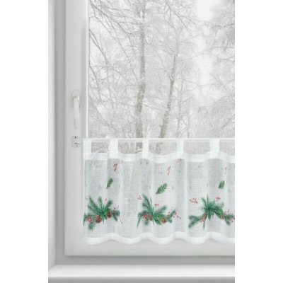 VÁNOČNÍ VITRÁŽKOVÁ ZÁCLONA 4 30X150CM NA POUTKÁCH – Hledejceny.cz