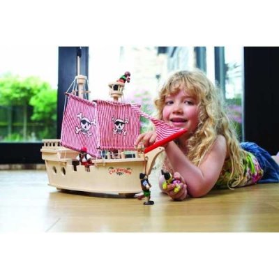 Tidlo dřevěná pirátská loď – Zboží Mobilmania