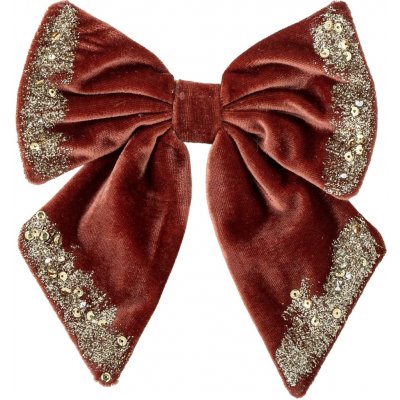 Bloomingville Vánoční dekorace mašle Ruby Red, červená barva, kov, textil – Hledejceny.cz