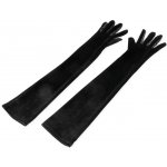 Dlouhé společenské rukavice sametové černá – Zboží Dáma