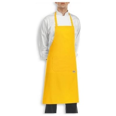 Egochef Žlutá zástěra ke krku s kapsou E-6103012C – Hledejceny.cz